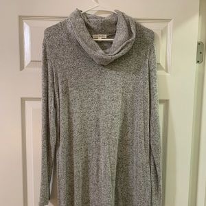 Cowl neck sweater minidress